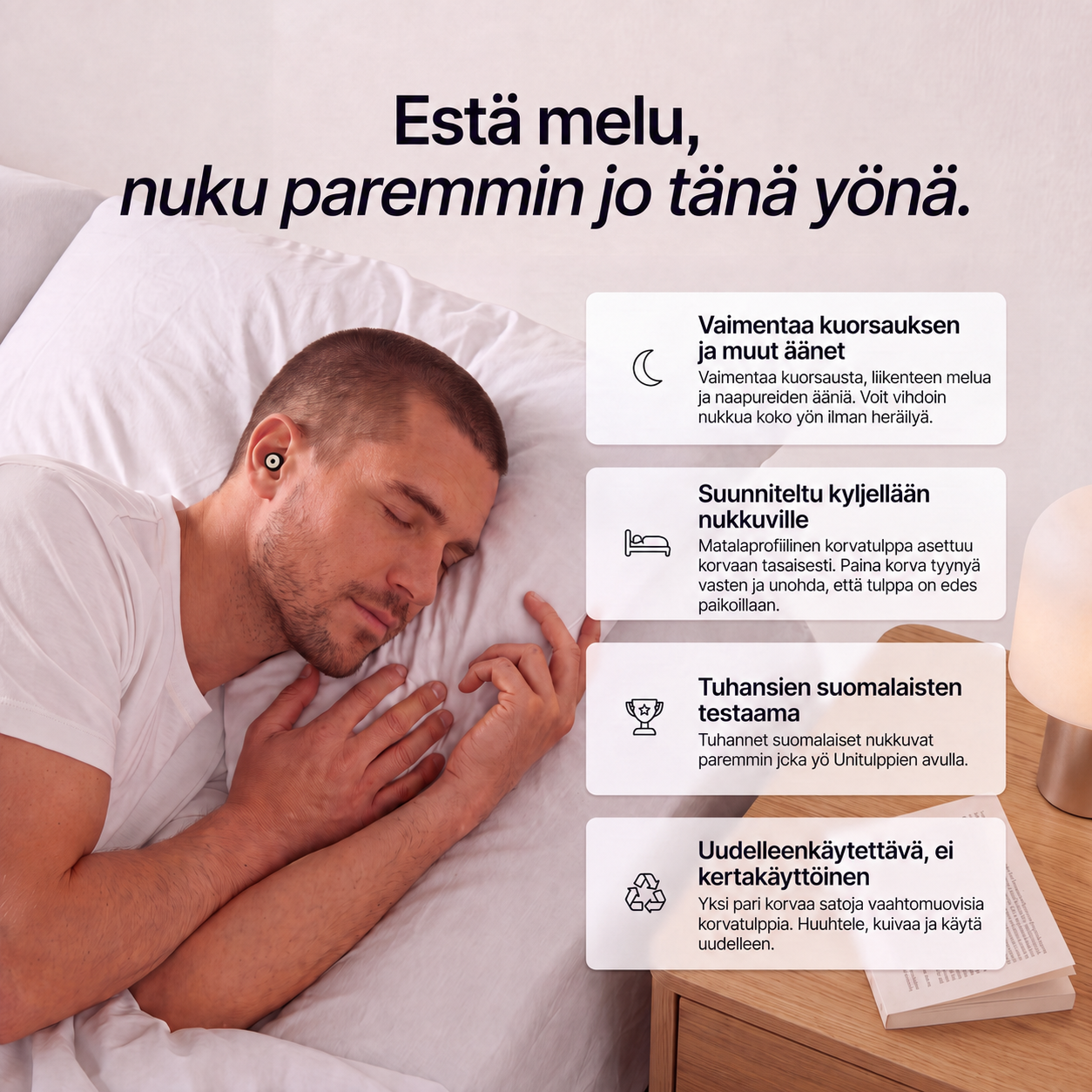 Unitulpat – Vaimentaa kuorsausäänet