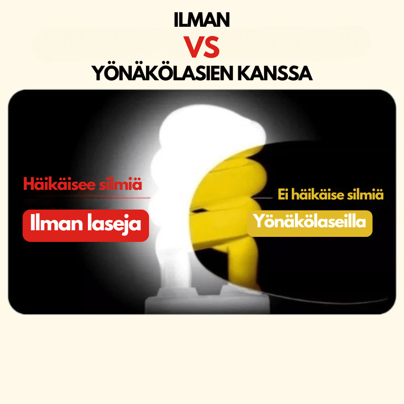 Yönäkölasit™ – Vähemmän valojen häikäisyä