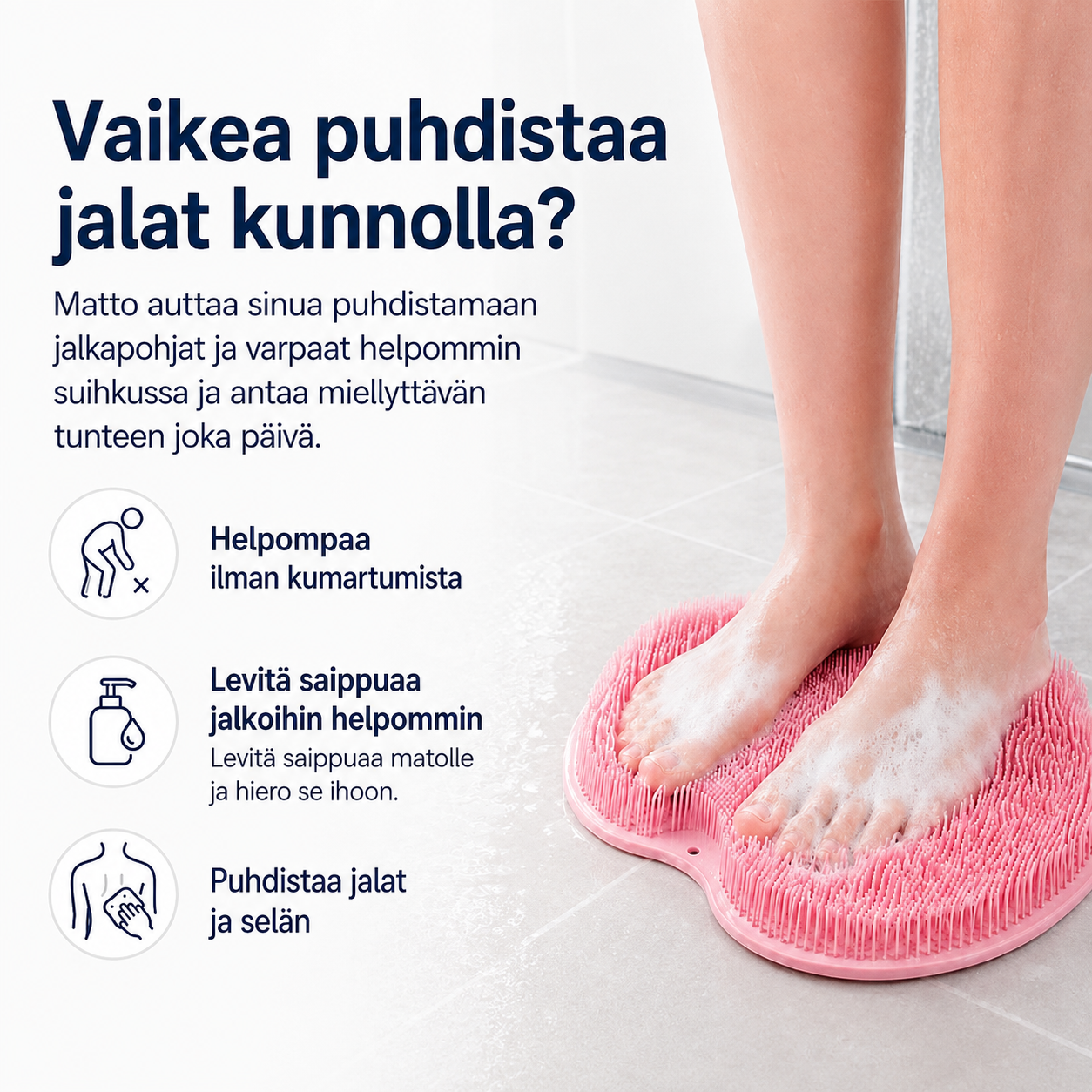 Jalkojen ja vartalon pesumatto