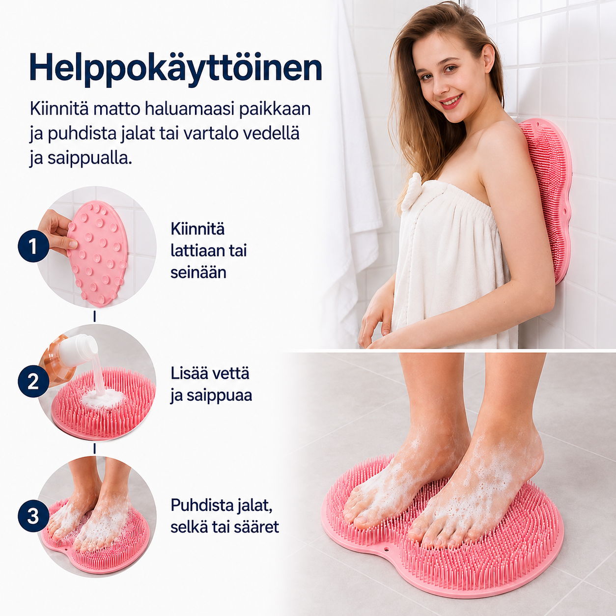 Jalkojen ja vartalon pesumatto